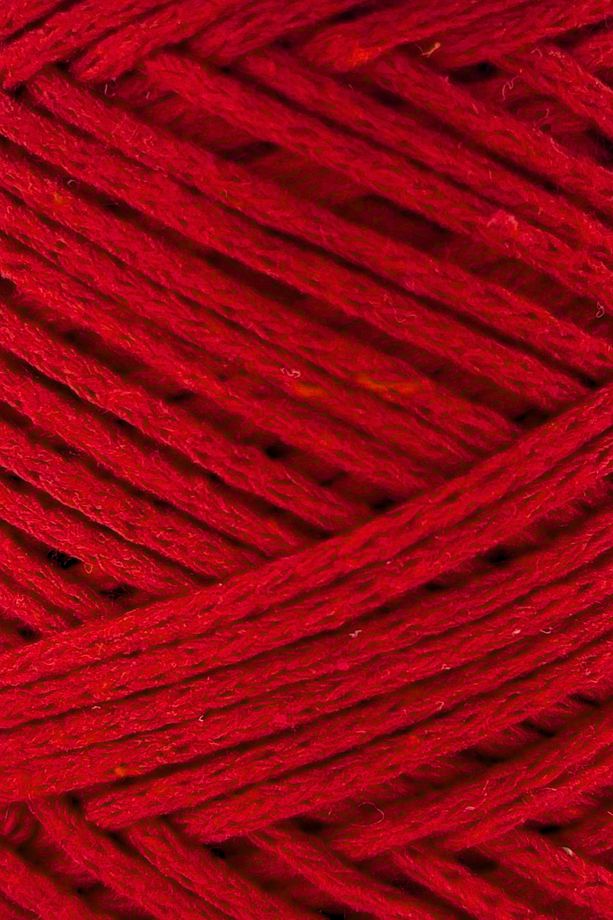 Premium Koton Pamuk Makrome İpi 2mm Cotton Zincir Makrome Çanta İpi Supla İpi Koton İp Kırmızı - 2