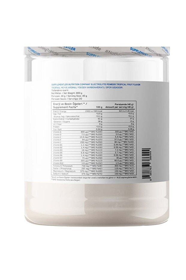 Electrolyte Powder 800 gr - Tropikal Meyve - 3
