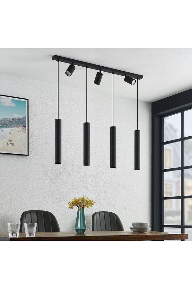 Masa Üstü 7 Li Led Avize Siyah Led Spot Bar Ve Tezgah Üstü Led Avize Panasonıc Günışığı Amp - 1
