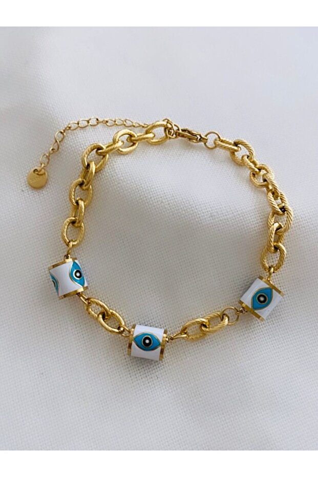 Steel Eye Detailed Rope Bracelet