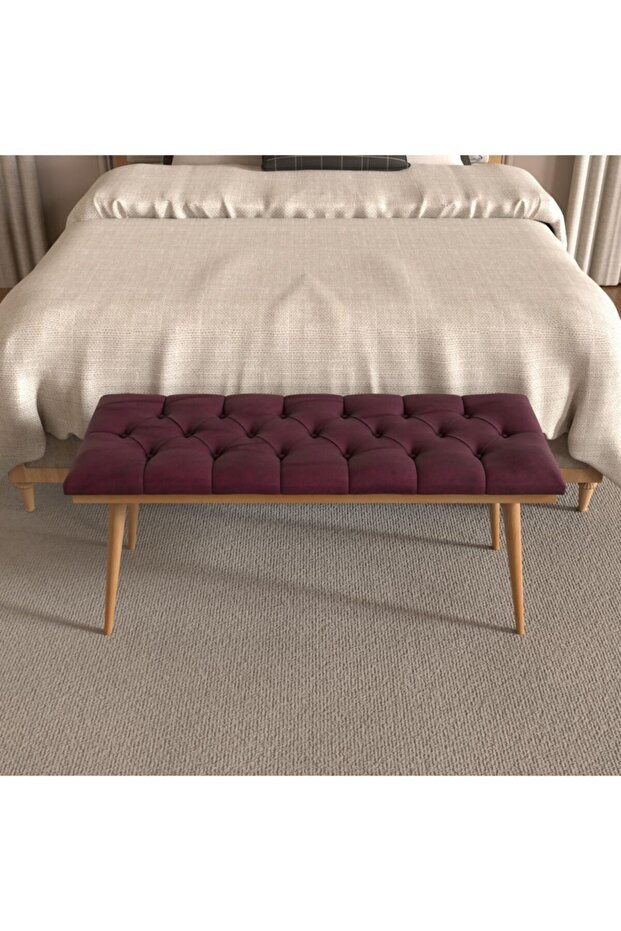 Bordo Ahşap Bench - 4