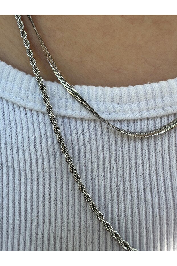 Herringbone Unisex Steel Necklace