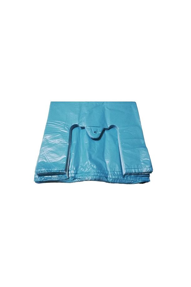 Kalın Mavi Poşet Büyük Boy 1 Kg Hışır Atlet Poşet Market Manav Poşeti Çöp Poşeti - 2
