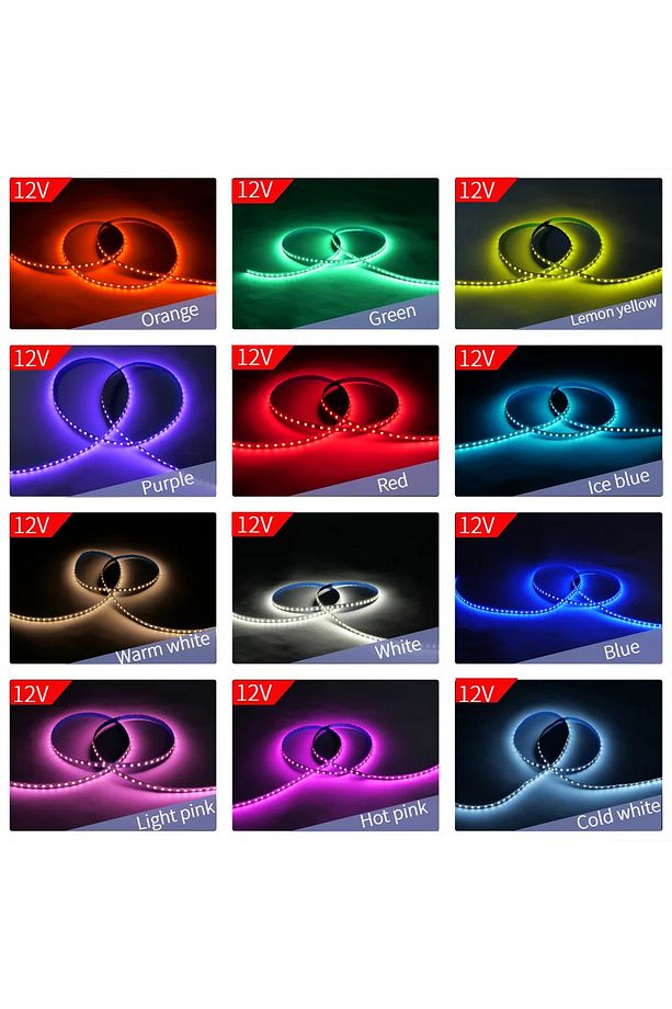 şerit bant neon tüm renkler. 5/10 metre, dekoratif aydınlatma ışık, elastik kendinden yapışkanlı - 9