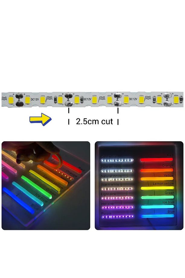 şerit bant neon tüm renkler. 5/10 metre, dekoratif aydınlatma ışık, elastik kendinden yapışkanlı - 7