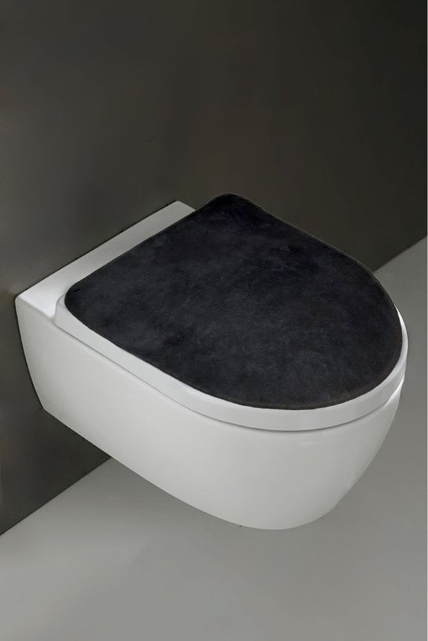 Toilet Seat Cover, Ultrasoft Plain Black Color, Bathroom Toilet Seat Cover