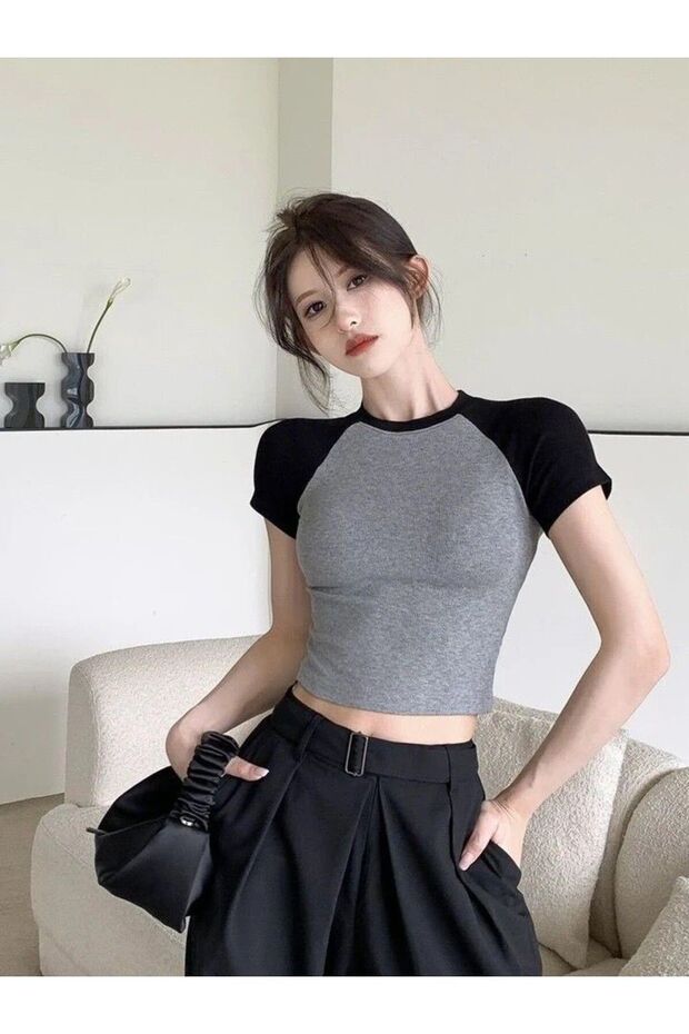 Basic Raglan Kısa Kollu Body - 1