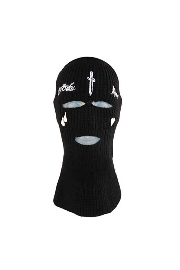 Black Sword Embroidered 3-Eye Snow Mask