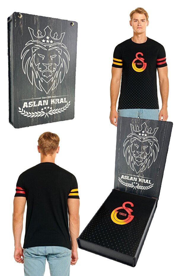 Original Logo Printed Black T-Shirt in Gift Wooden Box