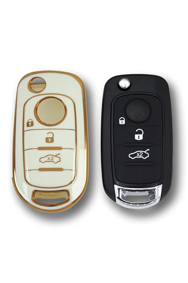 فيات Egea Switchblade Auto Key Control Container Case سلسلة مفاتيح السيارات - 2