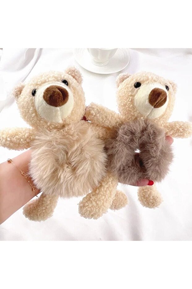 1 Piece Plush Teddy Bear Buckle Hairy Bagel Buckle Bun Buckle