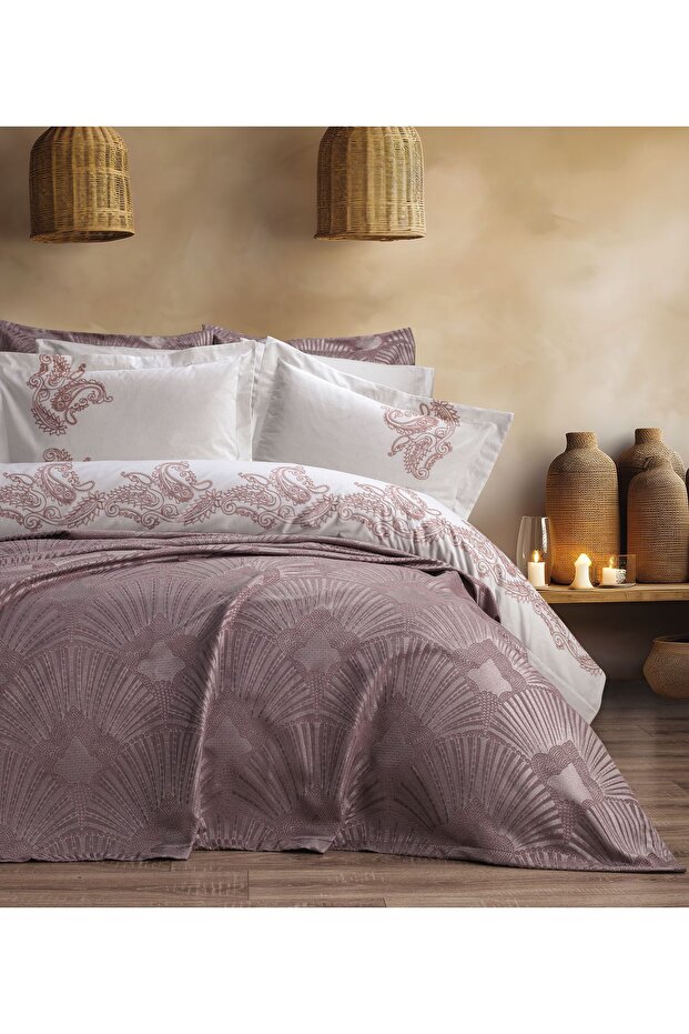 Firdevs Embroidered Duvet Cover Set 7 Pieces 100% Organic Cotton