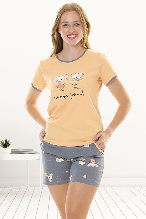 Women's Pajama Set with Cotton Shorts
