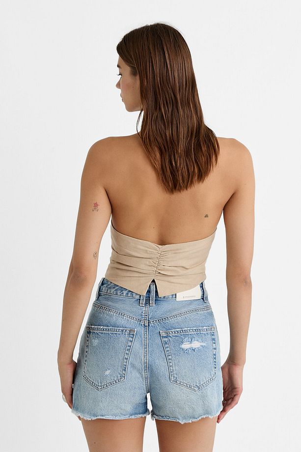Distressed Denim Şort - 3