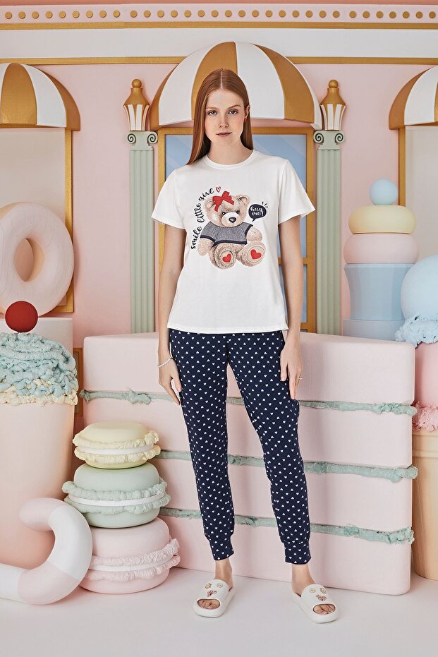 موديل 15510 - طقم بيجامة مريح مطبوع - 2