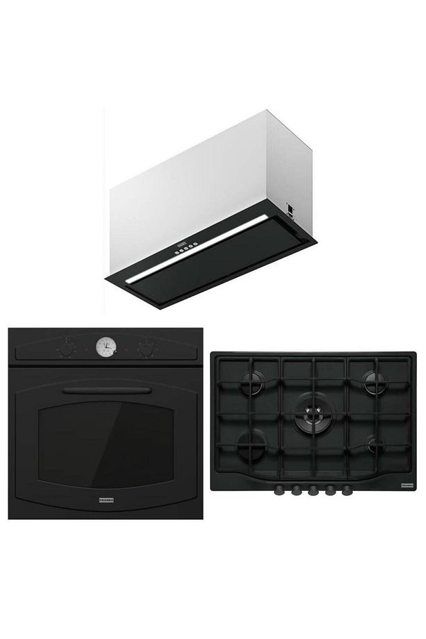 Country Matt Black Ankastre Set (fbfe Bk Matt A70 Aspiratör-fch 755 4g Tc Mb C Ocak - Fco 86 - 1