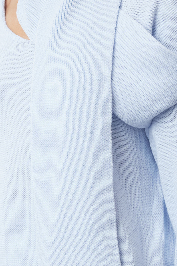 Blauer Schal Basic Strickpullover TWOAW25KZ00067 - 4