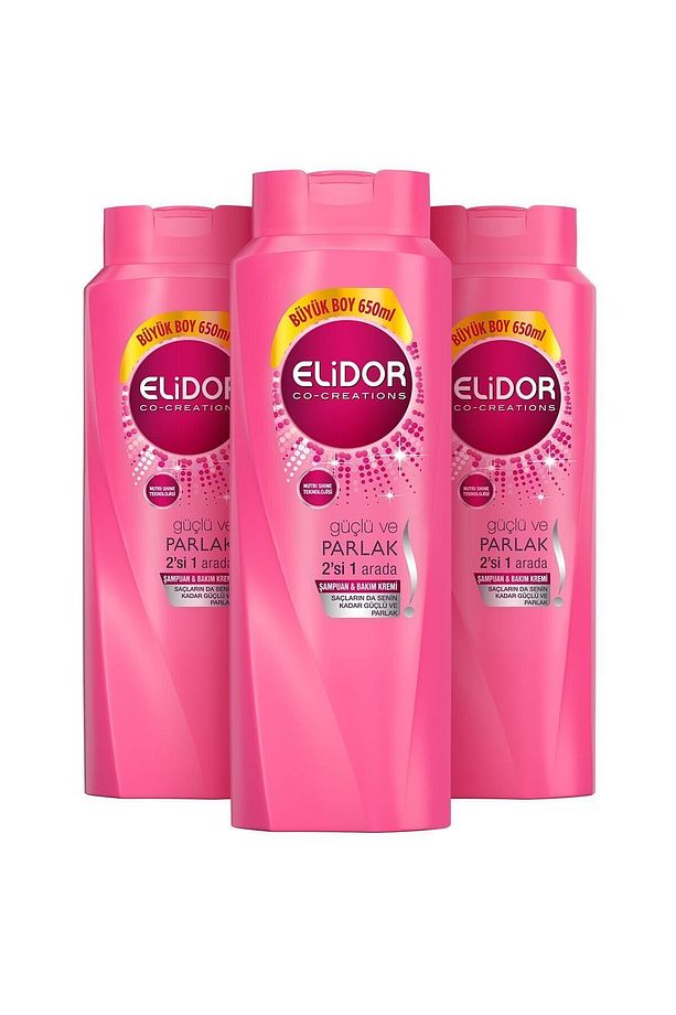 Güçlü Ve Parlak Saçlar Için 2'si 1 Arada Şampuan Ve Saç Bakım Kremi 650 ml X3 - 3