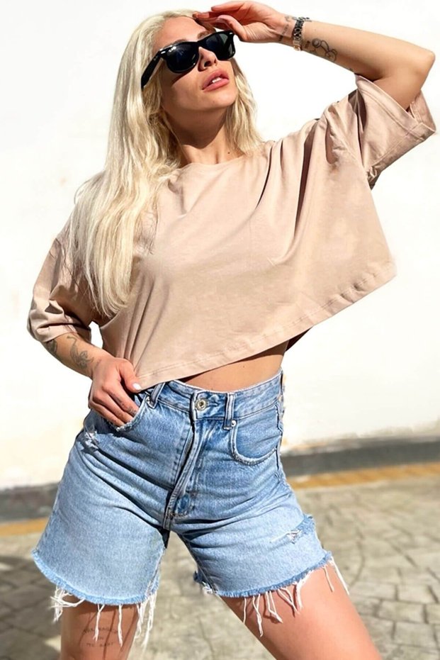 Women's Crew Neck Oversize Crop