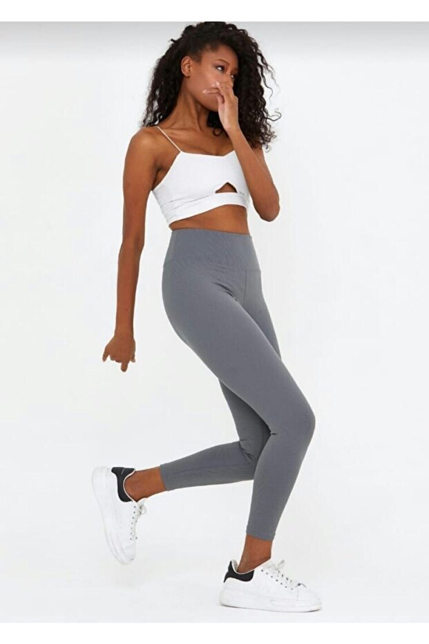 Ribbed, Full Lycra, Flexible, High Waist and Thick Belt Lifting Effect Leggings