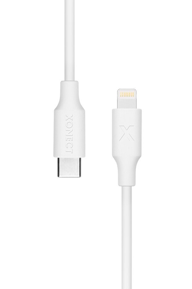 Type-C to Lightning iPhone Modelleri için Hızlı Şarj ve Data Kablosu 40 cm (Beyaz) - 4