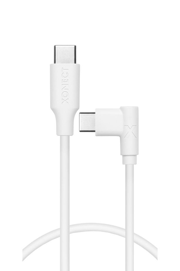 TypeC to TypeC iPhone ve Samsung için Uyumlu  Hızlı Şarj ve Data Kablosu 40cm L Tipi  (Beyaz) - 4