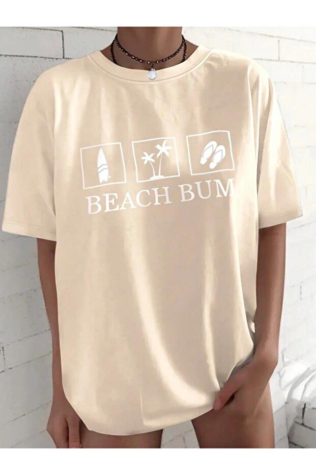 BEACH BUM Cotton Short-Sleeve (Oversized) T-shirt