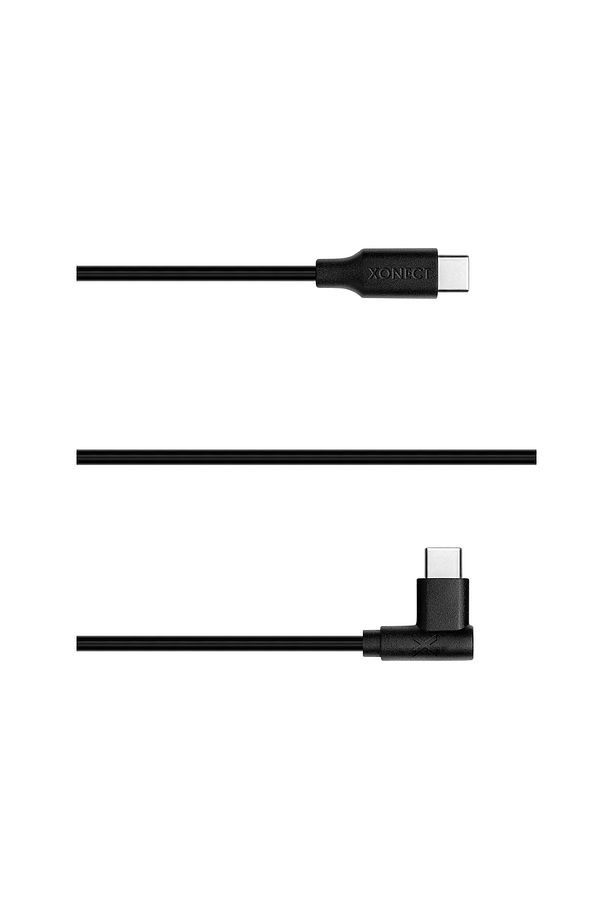 TypeC to TypeC iPhone ve Samsung için Hızlı Şarj ve Data Kablosu 40cm L Tipi  (Siyah) - 2