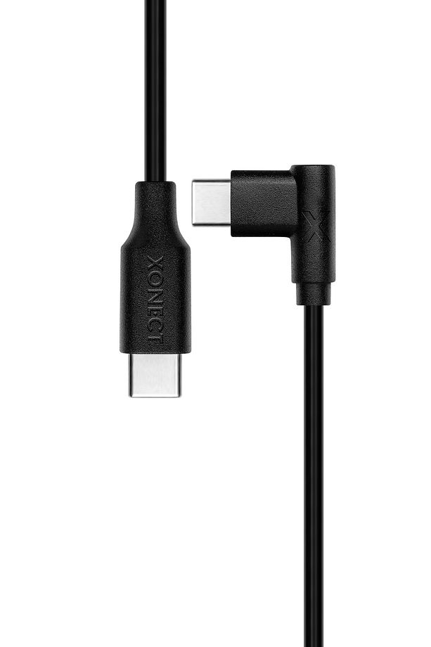 TypeC to TypeC iPhone ve Samsung için Hızlı Şarj ve Data Kablosu 40cm L Tipi  (Siyah) - 3