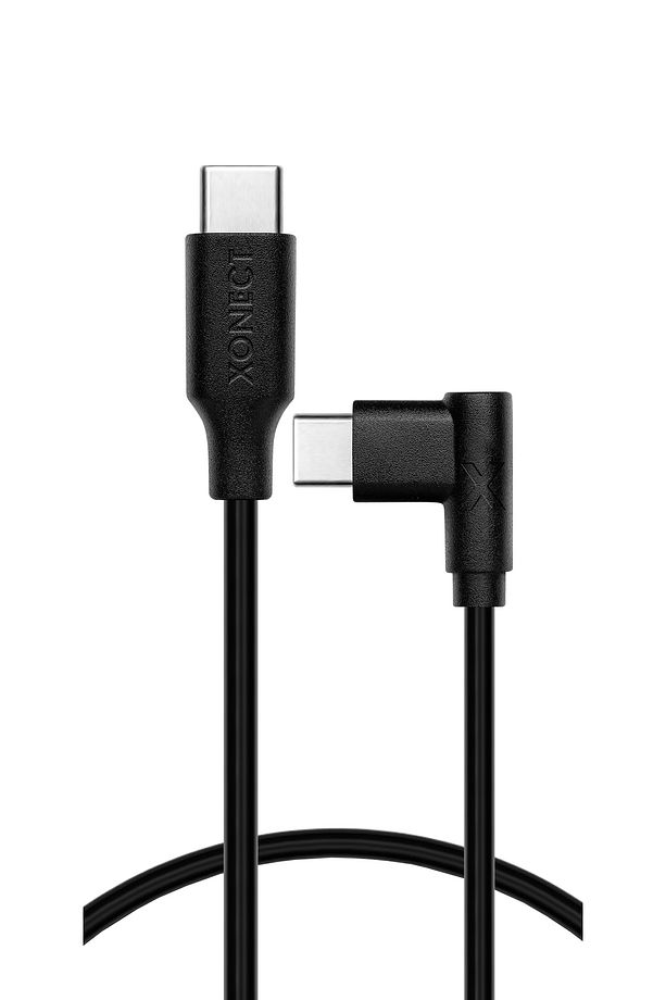 TypeC to TypeC iPhone ve Samsung için Hızlı Şarj ve Data Kablosu 40cm L Tipi  (Siyah) - 4
