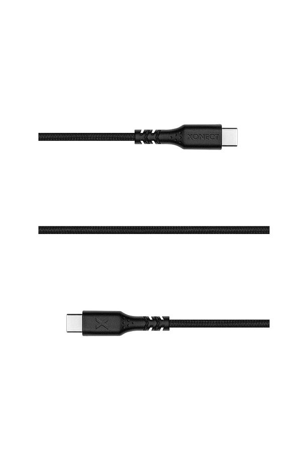 TypeC to TypeC iPhone ve Samsung için Hızlı Şarj ve Data Kablosu 40cm Hasır (Siyah) - 3