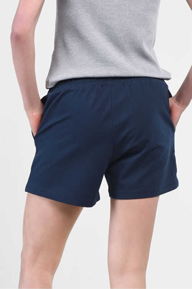 Rosa Lacivert Nakışlı Kadın Örme Şort - 5