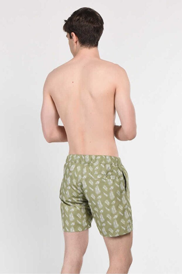Adeon Yeşil Deniz Şort Nakışlı Erkek Deniz Şort - 3