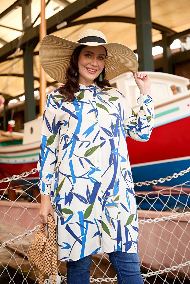 Women's Long Patterned Tunic Shirt