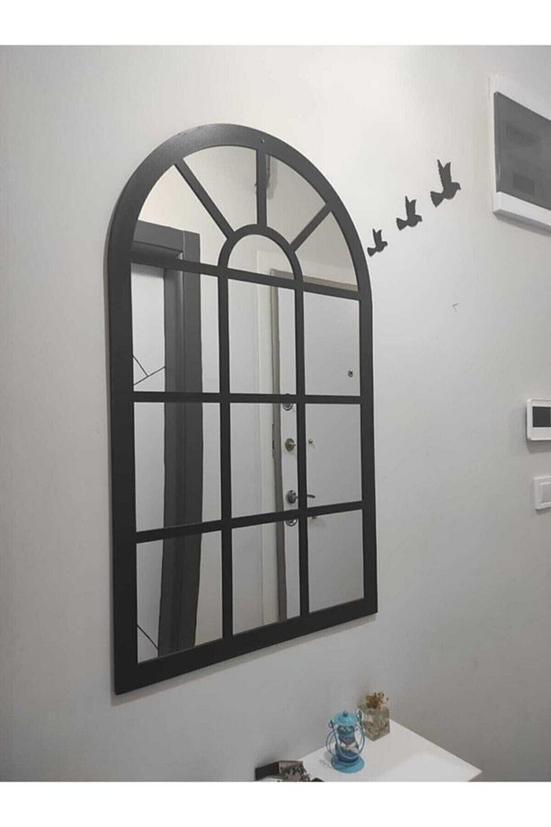 Pencere Ayna Dekoratif Pleksi Aynalı Kullanıma Hazır 60x40 Cm Ve 5 Adet Kuş Hediyeli - 1