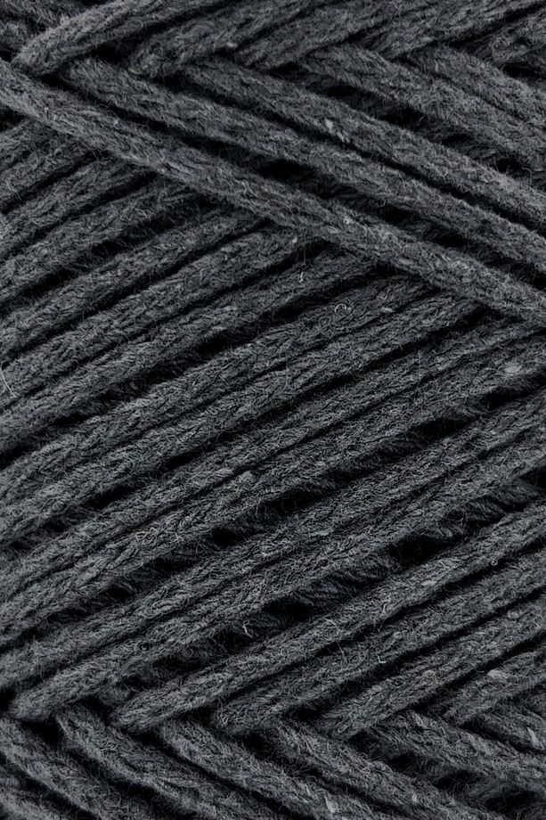Premium Koton Pamuk Makrome İpi Koyu Gri  2mm Cotton Zincir Makrome Çanta İpi Supla İpi Koton İp - 2