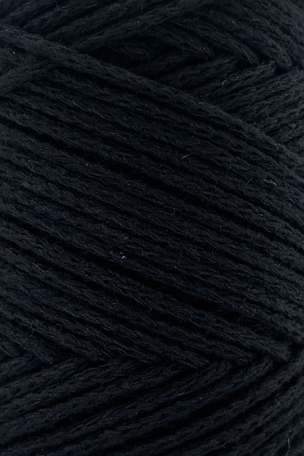 Premium Koton Pamuk Makrome İpi Siyah 2mm Cotton Zincir Makrome Çanta İpi Supla İpi Koton İp - 2