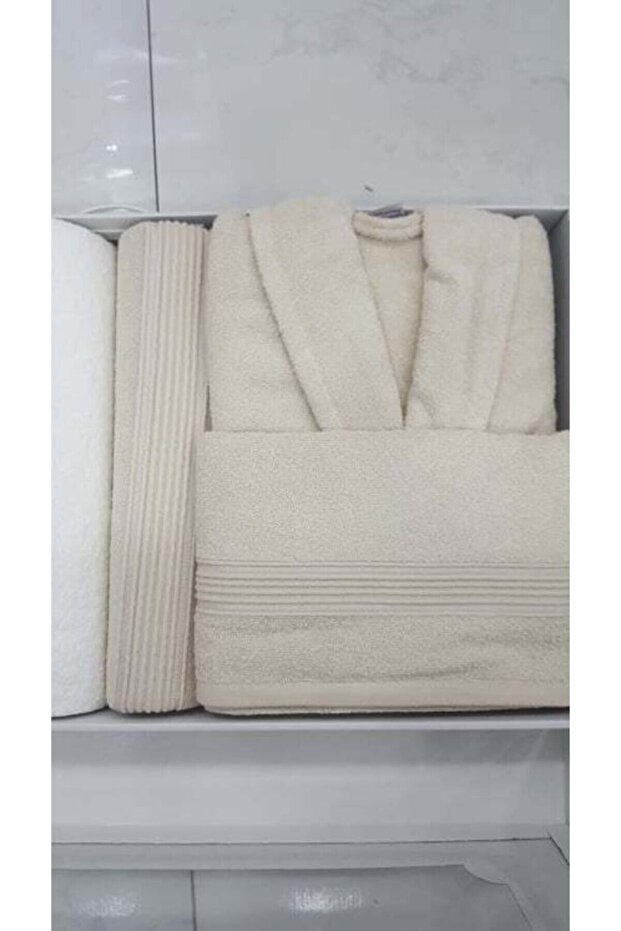 Güpürlü Bukle Bornoz Seti - 3