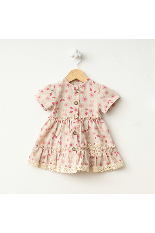 Baby Fou Flower Print Button Dress