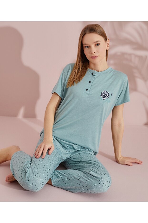 Viscose Short Sleeve Pajama Set