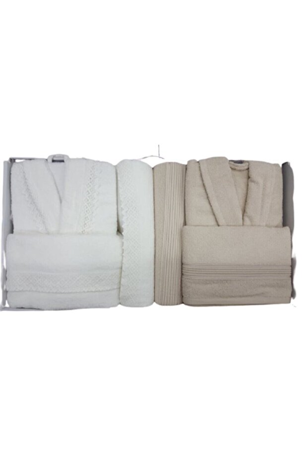 Güpürlü Bukle Bornoz Seti - 1