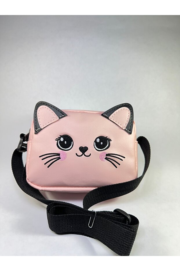 حقيبة كتف صغيرة بنقشة قطة - مع حزام - 2