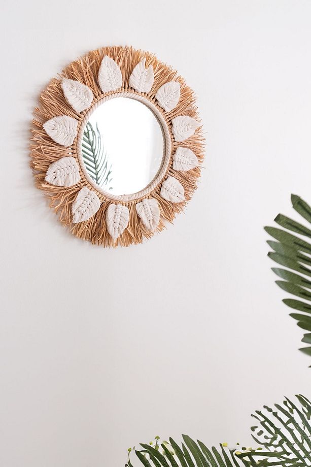 Leaffy Hasır Ayna 45cm - 3
