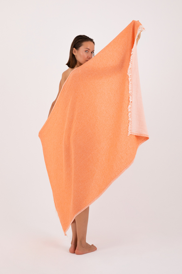 Muslin Peshtemal Beach Towel, 90X180Cm, Cotton, Washed Soft Peshtemal - Muslin