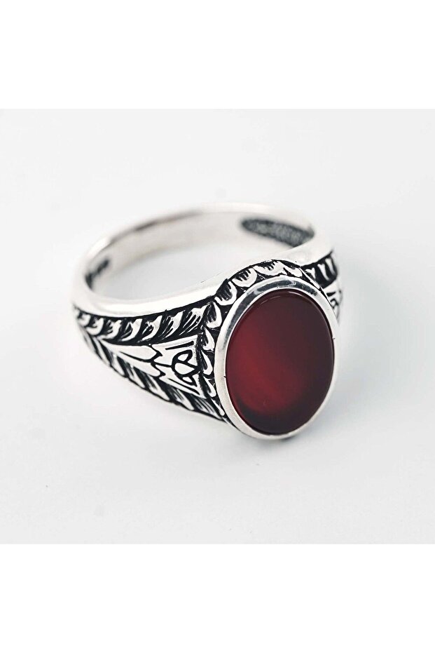Silver 925 Agate Stone Ring - 6