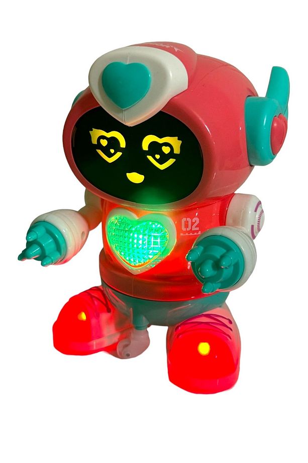 Robot Çarp Dön Sesli Işıklı 5 fonksiyonlu 15cm Pembe Renk DANCEROBOT - 3