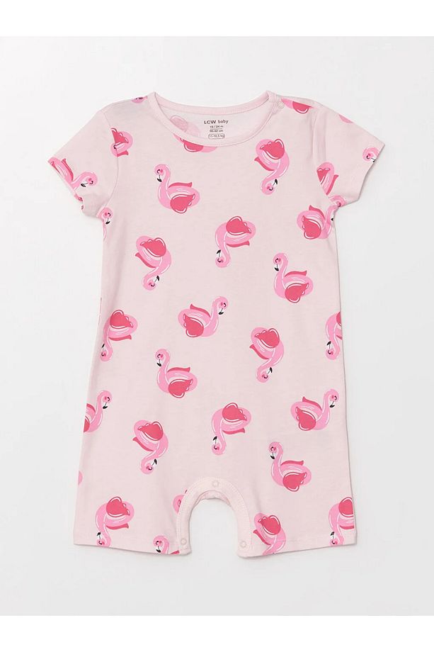 LCW baby Bisiklet Yaka Kız Bebek Tulum 2'li - 5