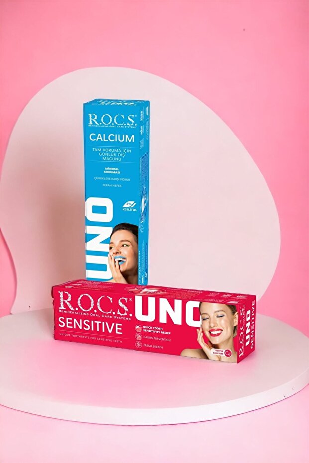 Rocs Uno Sensıtıve Hassas Dişlere Özel Diş Macun 74g Ve Rocs Kalsiyum Tam Koruma Diş Mcn 74g 2li Set - 8