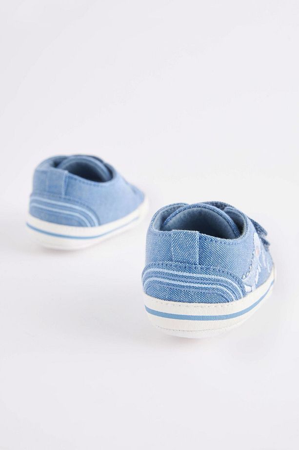 Mavi Denim Dinazor Desenli Yumuşak Taban Bebek Ayakkabı - 4