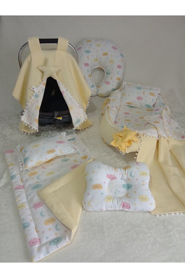 Double Sided Stroller Cover - Breastfeeding and Baby Cushion, Orthopedic Babynest and Blanket